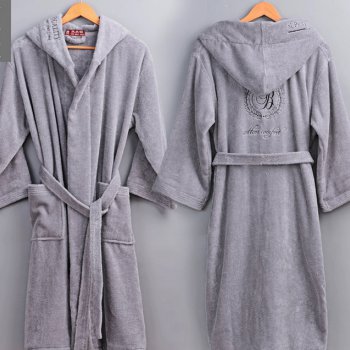 情侣家居服浴袍灰色