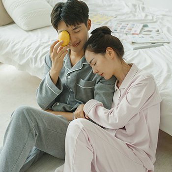 绒布套装家居服  素色